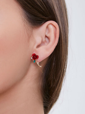 Rose Charm Ear Pins