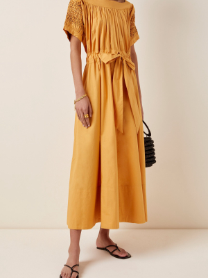 Vera Belted Cotton Midi Dress