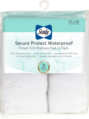 Sealy Secure Protect Waterproof Crib & Toddler Mattress Pads - 2pk