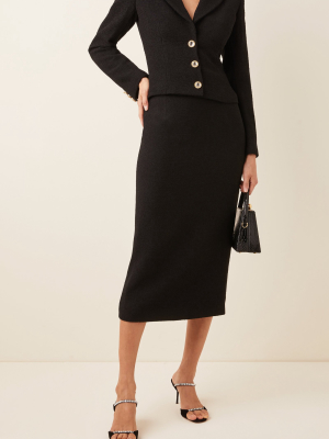 Wool-blend Midi Pencil Skirt