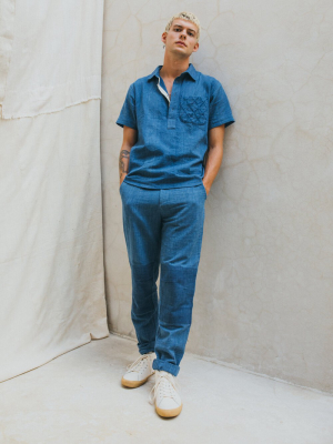 Ss Cedar Shirt Indigo Kala Cotton