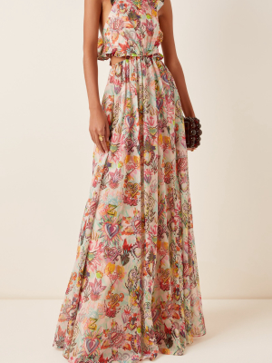 The Lovestruck Ruffle Sleeveless Cutout Maxi Dress