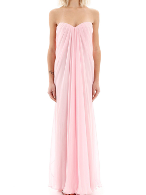 Alexander Mcqueen Strapless Draped Maxi Dress