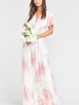 Faye Flutter Maxi Dress ~ Gwsxmumu Wedding Bells Floral