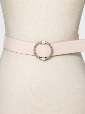 Women's Round Silver Slider Buckle Belt - A New Day™ Blush