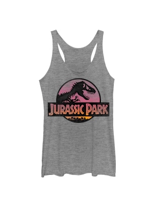 Women's Jurassic Park Logo Sunset Racerback Tank Top