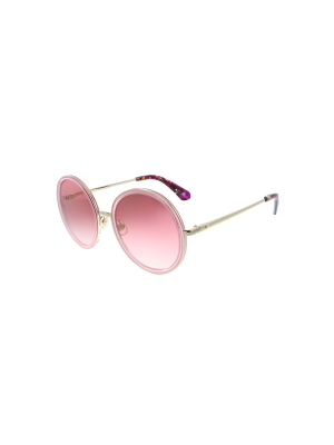 Kate Spade Lamonica/s S45 Womens Round Sunglasses Pink Gold 54mm