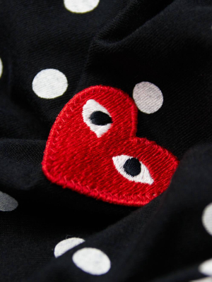 Polka Dot Red Heart Long Sleeve T-shirt