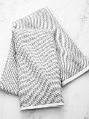 Grey Textured Terry Dish Towel, Set Of 2