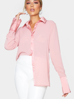 Rose Woven Crinkle Textured Shirt