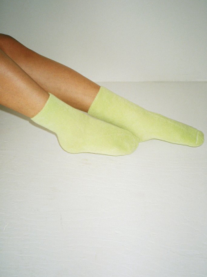 Soft Green Buckle Overankle Socks