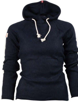 Boiled Striped Hoodie In Faded Navy