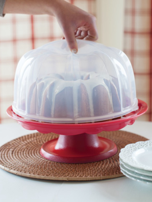Nordic Ware Bundt Cake Stand With Locking Dome Lid, Sea Glass