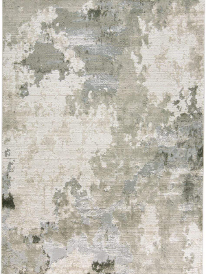 Feizy Prasad Contmporary Watercolor Rug - Available In 5 Sizes - Ivory & Light Gray