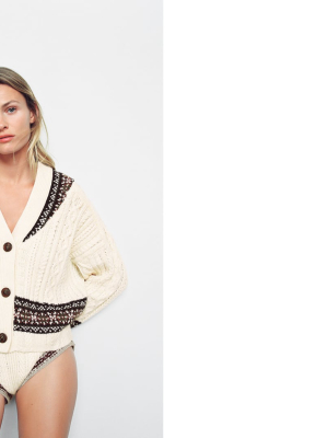 Oversized Jacquard Cardigan