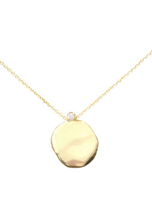 Xl Disc Necklace With Diamond
