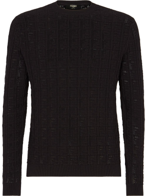 Fendi Ff Motif Crewneck Jumper