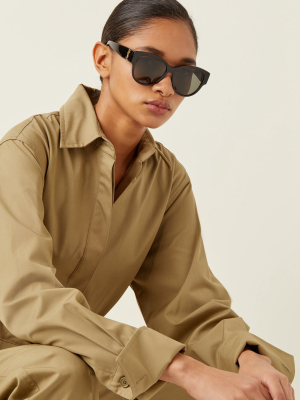 Oversized Round-frame Acetate Sunglasses