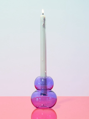 Realm Glass Bubble Candle Holder - Purple