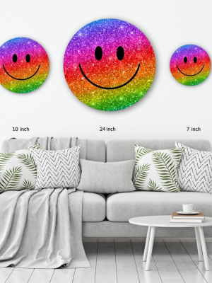 Rainbow Sparkle Acrylic Mountable Smiley Wall Art