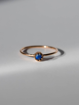 Petite Crown Bezel Lapis Ring