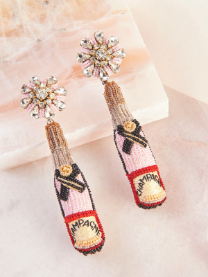 Rosé Champagne Earrings Blush