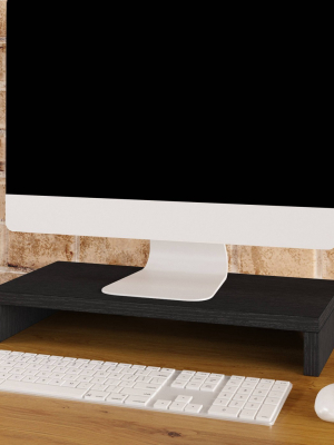 Way Basics Eco Stacking Desktop Shelf And Monitor Riser Black