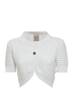 L'autre Chose Ribbed Cropped Cardigan