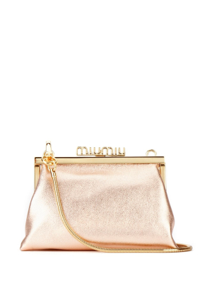 Miu Miu Logo Clasp Strapped Wallet