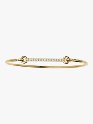 Diamond Bar Closed Bangle Bracelet