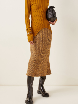 Asymmetric Ribbed-knit Sweater