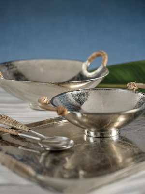 Aluminum Bowl W/rattan Handles