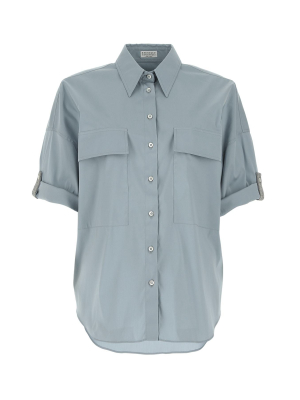 Brunello Cucinelli Pocket Detail Short Sleeve Shirt