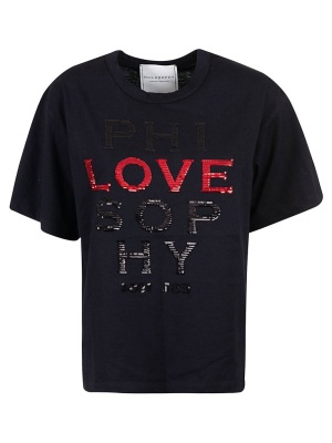 Philosophy Di Lorenzo Serafini Sequin Logo Print T-shirt