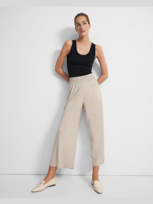 Ribbed Waist Pant In Silk Jersey