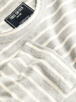 Issued By: Japanese Nautical Striped Tee In Grey