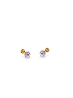 Marco Bicego® Jaipur Color Collection 18k Yellow Gold Amethyst And Yellow Citrine Stud