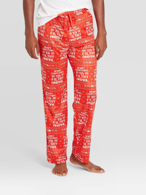 Men's Home Alone Pajama Pants - Red