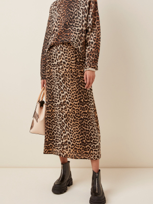 Leopard-print Wool-blend Sweater