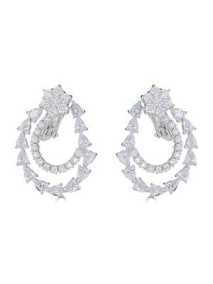 Double Oval Diamond Earrings