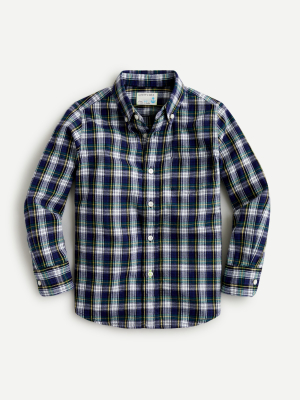 Boys' Brushed Twill Shirt In Plaid