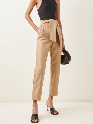 Tessa Vegan-leather Cropped Pants