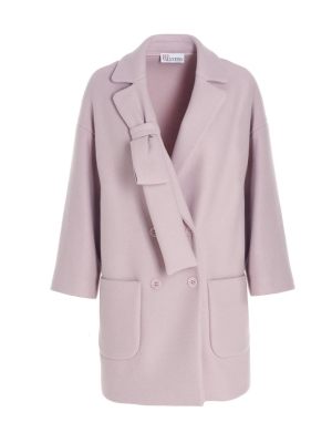 Redvalentino Bow-detailed Double Breasted Coat