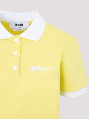 Msgm Logo Embroidered Polo Shirt