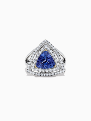 Effy Tanzanite Royale 14k Gold Trillion Tanzanite & Diamond Ring, 2.54 Tcw