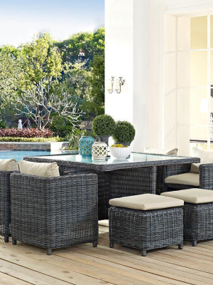 Santa Maria 9 Piece Outdoor Patio Dining Set