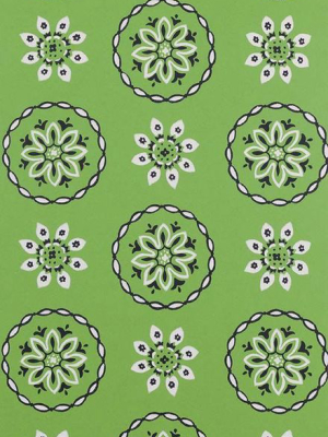 Garance Wallpaper In Green From The Les Indiennes Collection By Nina Campbell