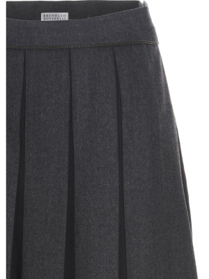 Brunello Cucinelli Pleated High-waisted Skirt