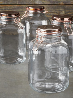 Kinetic Copper Canning Jars, 100 Oz, Set Of 4