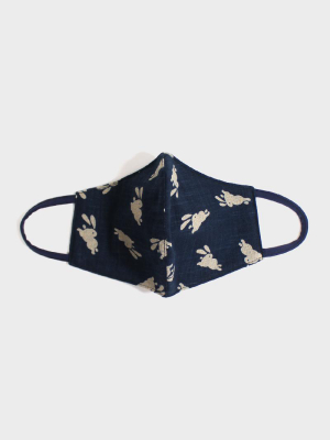 Face Mask, Indigo Usagi (filter Pocket-long Cord)